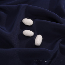 High quality pure color dark blue silk fabrics heavy silk crepe fabric for bedding garment